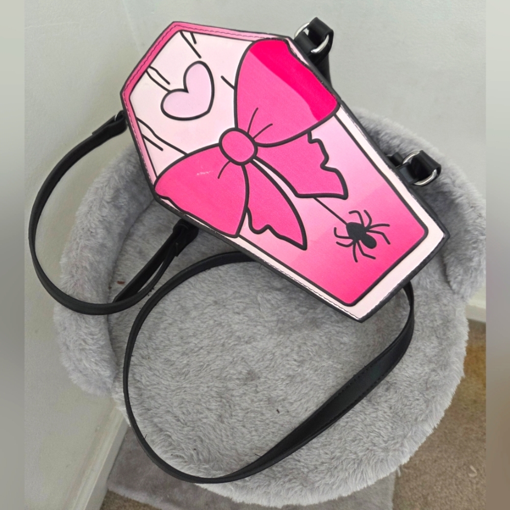 Pink Coffin-Shaped Crossbody Bag - Picture 1 of 5